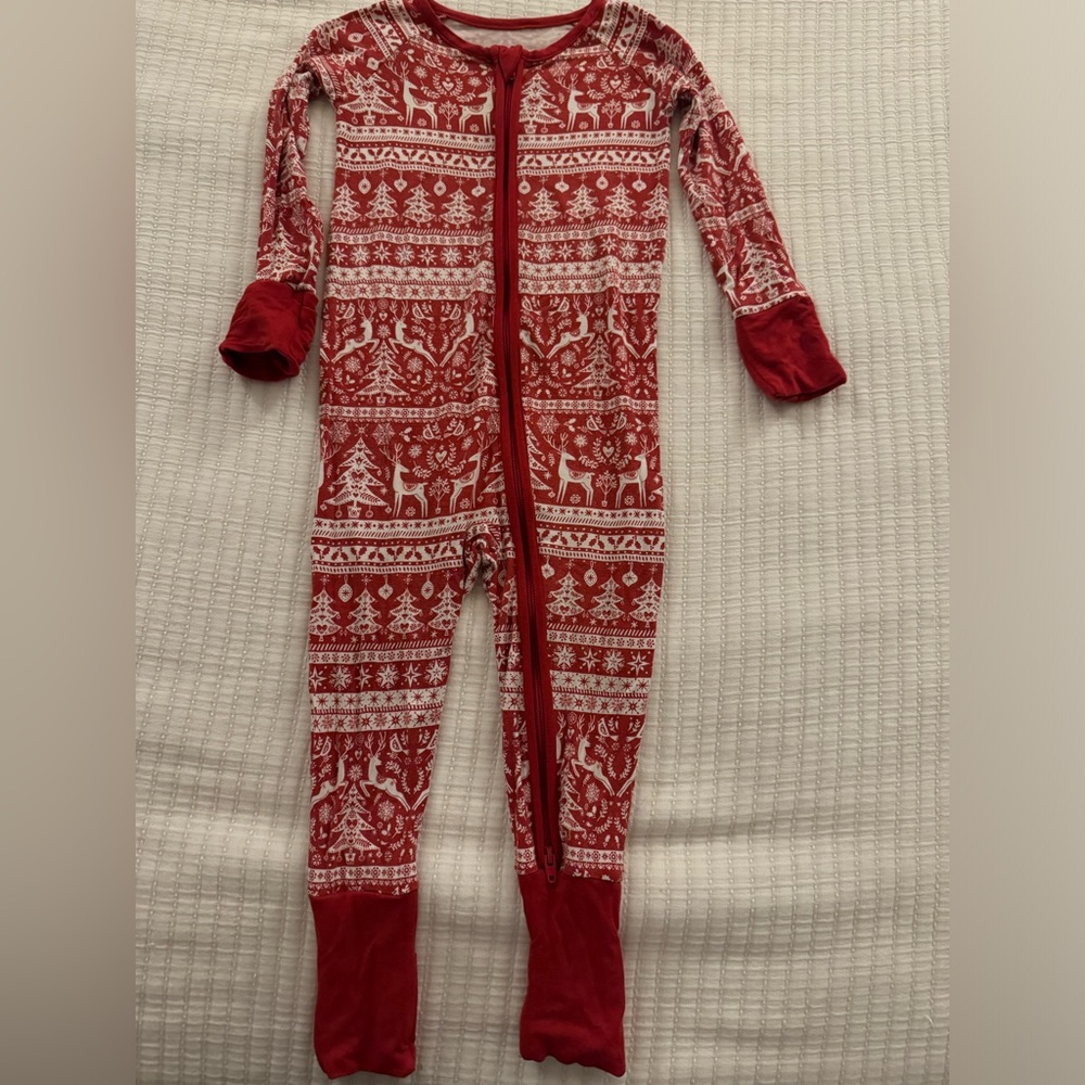 Littlee Sleepies Fair Isles Red Zippy Sz 12-18 months